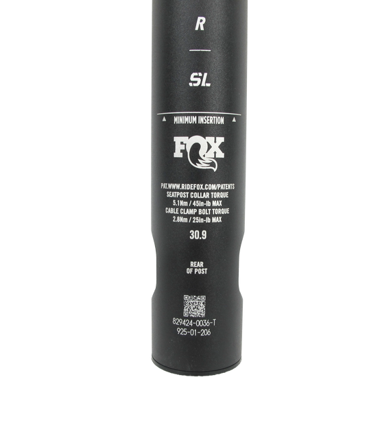 FOX Transfer SL 30.9 75mm Factory Dropper Seatpost 0 offset FOX Transfer SL 30.9 75mm Factory Dropper Seatpost 0 offset